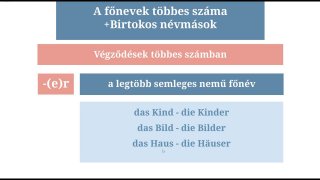 A főnevek többes száma. Birtokos névmások többes számú főnevekkel